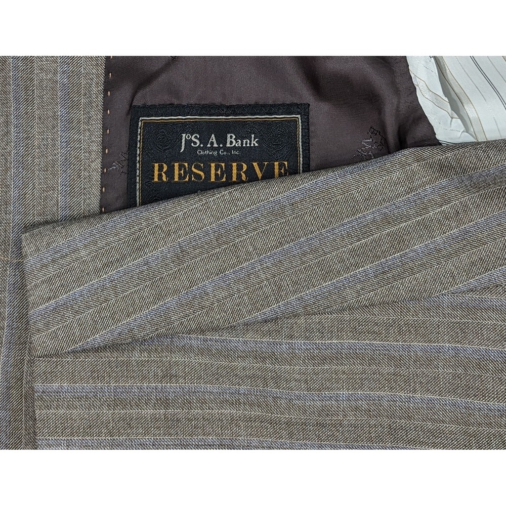 Jos. A. Bank Drago 130s Blazer Coat Sport Jacket 100% Wool 46R Gray Chalk Line